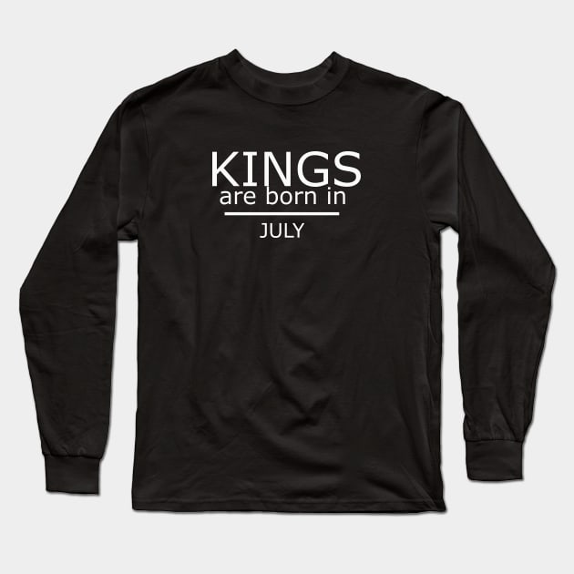 kings are born in july-Birthday Boy Shirt Long Sleeve T-Shirt by yassinstore